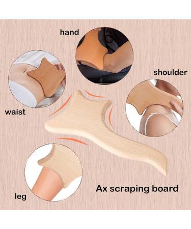 4-Piece Gua Sha Set & Wood Massage Roller for Pain Relief & Relaxation | Perfect for Neck Legs Eyes & Back - Buy Online on GoSupps.com