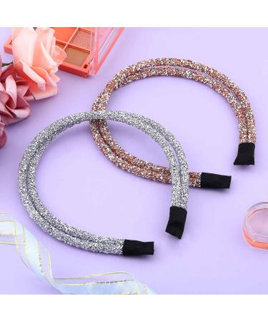 Wincredulous 2 Pieces Crystal Side Glitter Rhinestone Headbands Non-slip Crystal Rhinestone Headbands for Women Girl Shiny Imitation Diamond Crystal Hoop Headband for Wedding Birthday Daily Decor - Buy Online on GoSupps.com
