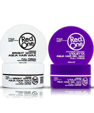 Redone Coiffure Hair Wax Aqua Bright White & Violetta 150ml | Total Strength | Maximum Control | No Shine | Hair Wax for Men and Women