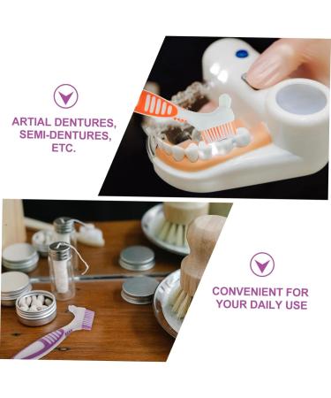 Buy Minkissy Toothbrush for Dentures - Dual Head Colored Rubber TPE 28 Pieces - Ideal for Daily Care & Hygiene - Buy Online on GoSupps.com