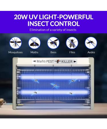 Shop Mafiti 20W Electrical Insect Zapper - Effective Mosquito Killer & Fly Trap for Home Kitchen & Farm - Gray - Buy Online on GoSupps.com