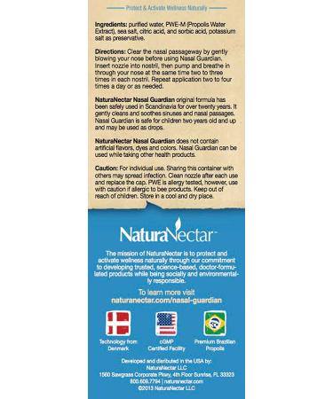 NaturaNectar Nasal Guardian Spray 1.0 fl oz - Natural Relief for Nasal Comfort - Buy Online on GoSupps.com