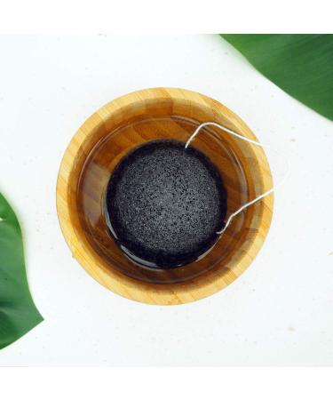 Konjac Face Sponge with Activated Charcoal Natural Exfoliation & Deep Cleansing | International Shipping Available - Buy Online on GoSupps.com