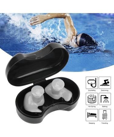 Swimming Ear Plugs - Waterproof Reusable Silicone Swim Earplugs for Kids & Adults | Gray - Buy Online on GoSupps.com