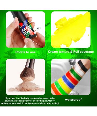 DE'LANCI Neon Yellow Face & Body Paint Stick - 22g | Professional Makeup for Halloween, Cosplay & Special Effects - Buy Online on GoSupps.com