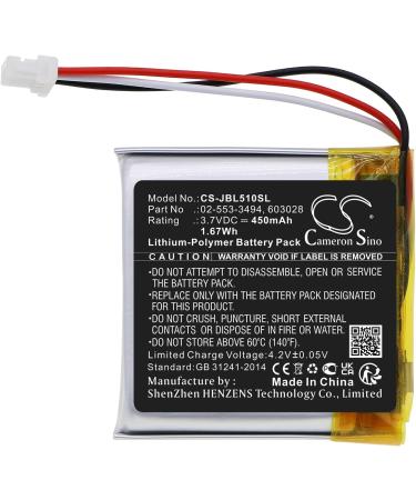 Battery Replacement for Tune 510BT - High-Quality 02-553-3494 & 603028 Compatible - Fast International Shipping - Buy Online on GoSupps.com