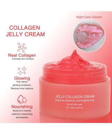 Collagen jelly cream improves dull skin collagen mask enhances elasticity reduces fine lines and wrinkles 5% hyaluronic acid serum hydration and moisturizing repairs sensitive skin three-piece set - Buy Online on GoSupps.com