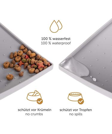 Everanimals Slip-Resistant Silicone Bowl Pad for Dogs & Cats - 50x30cm Black/Gray - Durable Non-Slip Eating Mat - Buy Online on GoSupps.com