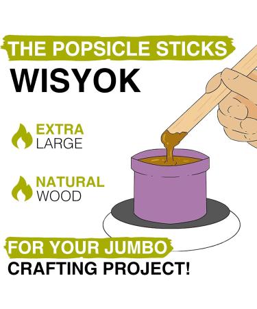 WISYOK 8'' Jumbo Craft Sticks 60pcs - Natural Premium Wood - Multi-Use Tongue Depressors, Plant Labels, Hair Removal - Karlash Jumbo Sticks - Buy Online on GoSupps.com