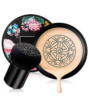 Mushroom Head Air Cushion BB Cream Concealer Lasting Nude Makeup Moisturizing Brightening Pigment CC Liquid Foundation Even Skin Tone Makeup Base Primer Foundation (Natural)