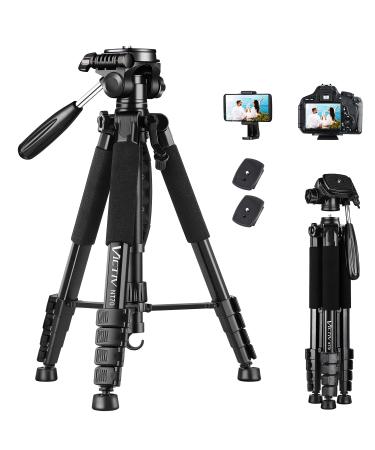 VICTIV 74 Camera Tripod, Tripod for Camera and Phone, Aluminum Tripod for Canon Nikon with Carry Bag and Phone Holder, Compatible with DSLR,iPhone, Projector, Webcam, Spotting Scopes - Buy Online on GoSupps.com