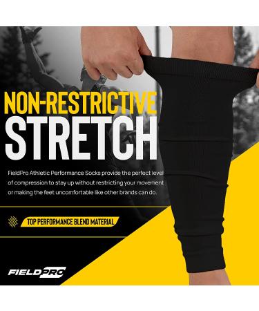 FieldPro Football Leg Sleeves - 2 Pairs | Adult & Youth Sizes | 6 Colors Available | Calf Compression for Men | Medium Size in Black/White - Buy Online on GoSupps.com