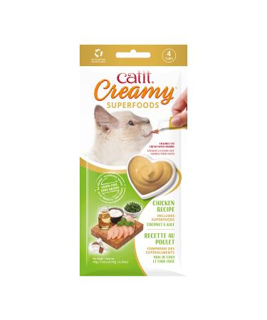 Catit Creamy Superfood lick paste for cats with chicken and the superfoods coconut and kale