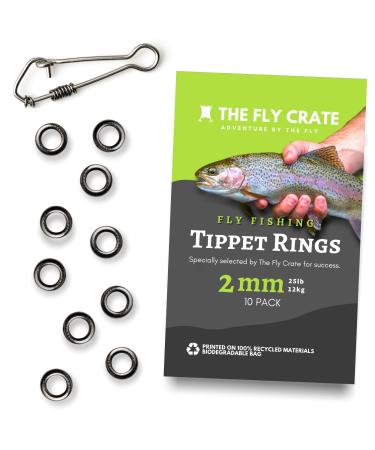 Tippet Rings | 10 Pack | 2mm Lightweight Trout Leader and Fly Fishing Tippet Connectors