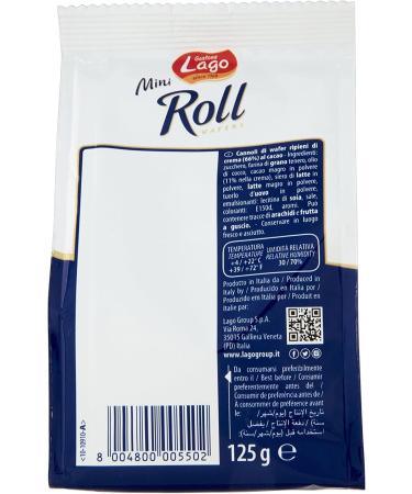  Italian Gourmet E.R. Gastone Lago Pack of 3 mini cocoa waffle rolls filled with cocoa cream 125g - Buy Online on GoSupps.com