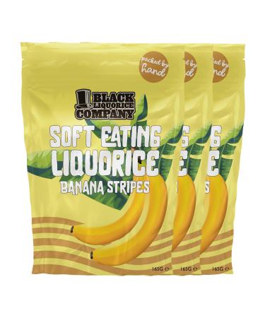 Black Liquorice Company - Soft Eating Liquorice Banana Stripes 3 x 165g