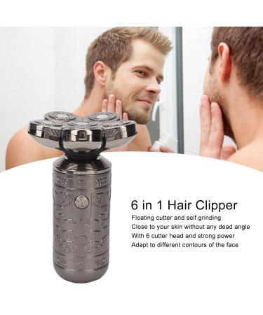 6 in 1 Electric Head Clipper for Men - Cordless Wet & Dry Shaving Kit with Floating Blades - Perfect Grooming Solution for Bald Men - Grey - Buy Online on GoSupps.com
