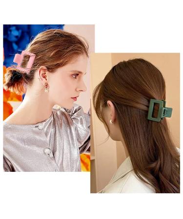 6 PCS Medium Claw Hair Clips Set for Women and Girls - Matte Square Small Clips for Thin & Thick Hair - Nonslip Neutral Rectangle Jaw Clip - Buy Online on GoSupps.com