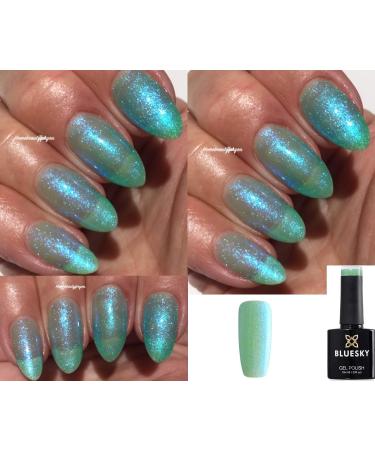 Bluesky Crystal Light Mint Green Shimmer SJ08 Nail Gel Polish UV LED Soak Off 10ml - Buy Online on GoSupps.com