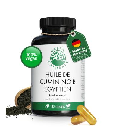 Egyptian Nigella Oil 3000 mg - 50% Linoleic Acid - 180 Capsules - 100% Natural Pure and Vegan