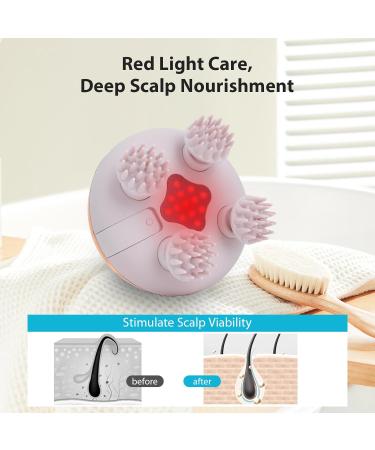 Feelsploh Electrical Scalp Massager - 8 Silicone Heads Infrared Hair Stimulator IPX7 Waterproof | Boost Hair Growth & Relaxation (Gold) - Buy Online on GoSupps.com