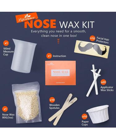 Lifestance Nose Wax Kit for Men - 80g Painless Nose Hair Removal, Easy & Quick Nose Waxing at Home (15-20 Uses) - Buy Online on GoSupps.com