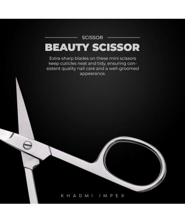 Buy Premium Curved Manicure Scissors | Versatile Nail Eyebrow & Beard Scissors for Men & Women - 3.6" Silver - Buy Online on GoSupps.com
