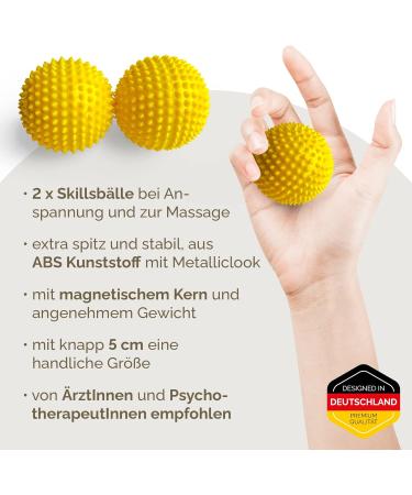 2x DBT Skills Hedgehog Ball | Magnetic Stress Relief Acupressure Ball | Massage Tool for Tension & Mobility | Yellow Matt 47mm - Buy Online on GoSupps.com