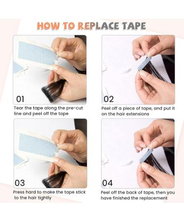 120 Double Sided Hair Extension Tape Tabs - USA White Adhesive Tapes for 12 Inch Tape-in Extensions - 4 x 0.8 cm 120PCS - Buy Online on GoSupps.com