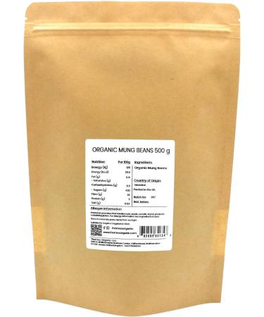 Organic Mung Beans 500g - High Fiber & Protein, Vegan & GMO-Free - Nutritious & Sustainable - Thames Organic - Buy Online on GoSupps.com