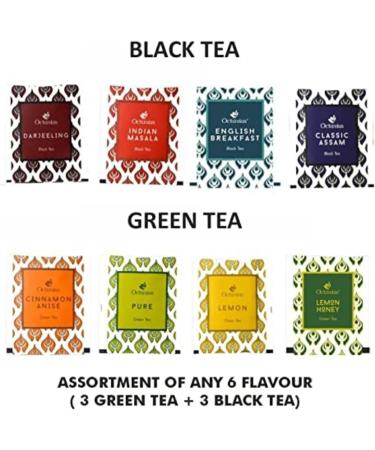 Octavius Hand Carved Wooden Tea Sampler Pack - 90 Enveloped Double Chamber Tea Bags - Assorted Black & Green Teas - Tea Sampler Variety Pack - Perfect for Tea Lovers - Pack of 1 - Buy Online on GoSupps.com