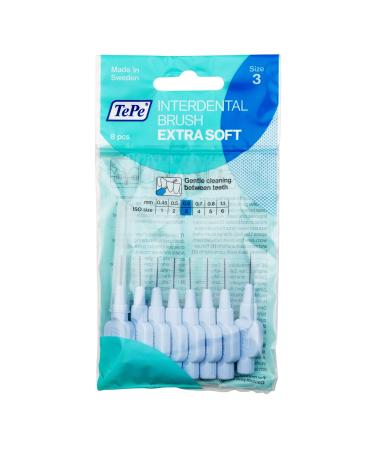 TePe Interdental brush extra soft blue 1 pack (1 x 8 pieces) Blue 8 pieces (1 pack)