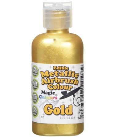 Magic Colours Metallic Edible Airbrush Food Colouring for Cake Decoration Gold (55ml)