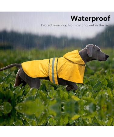 Buy Weesiber Reflective Waterproof Dog Rain Coat - Adjustable Pet Jacket & Light Poncho Hood for All Dog Sizes | S Yellow - Buy Online on GoSupps.com