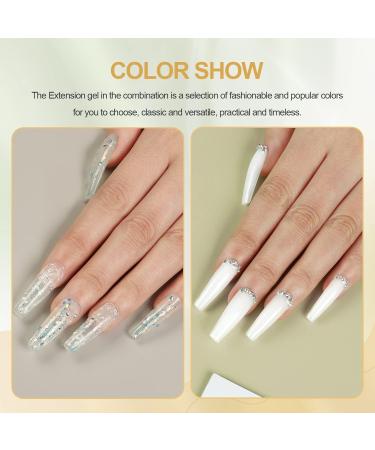 COSCELIA Builder Gel Set - Pink Clear & White UV Gel for Nail Extensions - 6 x 15ML - Perfect for Beginners - DIY Gel Nails - Buy Online on GoSupps.com