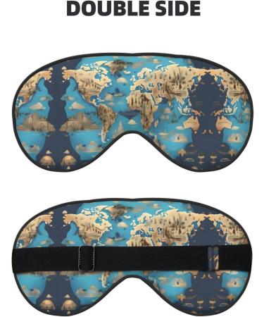 World Geography Map Print Sleep Mask - Double-Sided Eye Mask for Sound Sleep & Skin Care - Buy Online on GoSupps.com