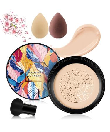 GDSAFS New Mushroom Head Air Cushion CC Cream 2024 Upgrade Air Cushion CC Cream Mushroom Head BB Cream Face Make Up Long Lasting Matte Moisturizing Concealer (Mix 2PCS) 2PCS Mix