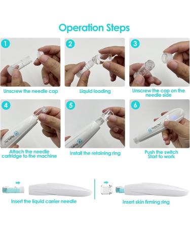 Hydra Pen H2 Microneedling Pen Professional Hyaluron Pen Serum Derma Jet Pen Serum Applicator for Home Personal Use with 2 Replacement Cartridges Needles 12Pin 0.5mm - Buy Online on GoSupps.com