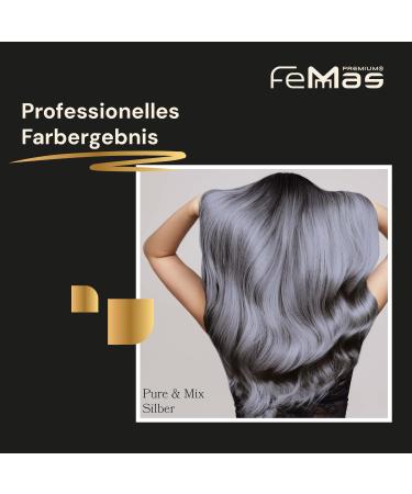 Femmas Hair Color Pure & Mix 3x Silver I Professional Cream with Argan Oil Keratin & Ceramides | Permanent Tint for Radiant & Durable Color Results - 100ml - Buy Online on GoSupps.com
