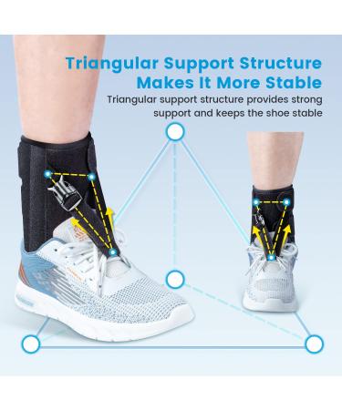 Adjustable Drop Foot Brace for Men and Women - AFO Brace for Walking with Shoes - Helps with Ankle Dorsiflexion Weakness - Buy Online on GoSupps.com
