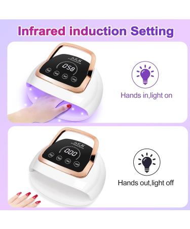 Professional 268W UV LED Nail Lamp with Automatic Sensor/4 Timer Setting/Large LCD Touch Screen Nail Dryer UV Lamps for Gel Nails Curing Lamp for Fingernail and Toenail Home Salon off-white - Buy Online on GoSupps.com