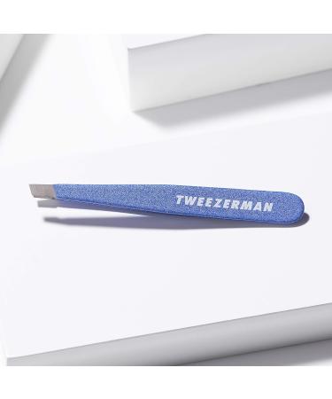 Tweezerman Mini Slant Tweezer - Granite Sky | Travel Tweezers for Eyebrows and Facial Hair - Buy Online on GoSupps.com