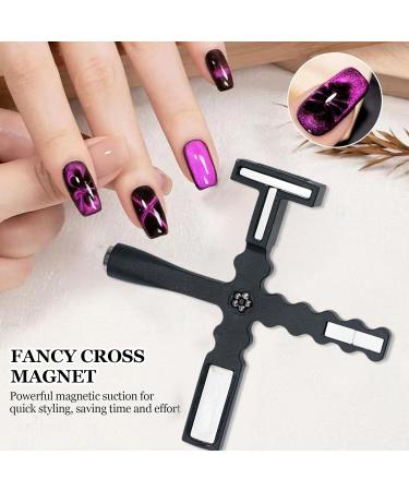 Dtaigou 5 in 1 Nail Magnet Tool | Multi-Function Nail Magnets - 5 in 1 Nail Design Tools for Cat Eye Gel Nail Polish Design Home Manicure Black - Buy Online on GoSupps.com