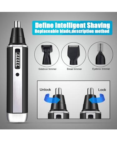 Buy 4-in-1 Ear & Nose Hair Trimmer for Men - USB Rechargeable Waterproof Facial & Eyebrow Grooming Tool - Buy Online on GoSupps.com