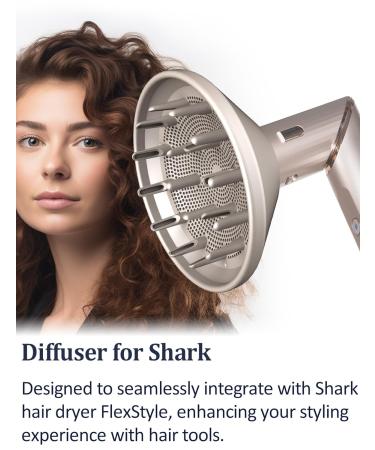 Diffuser Attachment for Shark FlexStyle Hair Dryer - Enhance Curls & Waves - Styling Tool for Natural Curly Wavy & Coily Hair - Grey - Buy Online on GoSupps.com