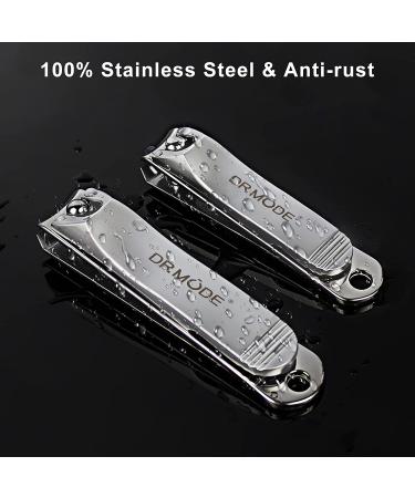 DR. MODE Nail Clippers Set - Professional Stainless Steel Fingernail & Toenail Cutters - 2 Pack with Travel Case for Men & Women - Buy Online on GoSupps.com