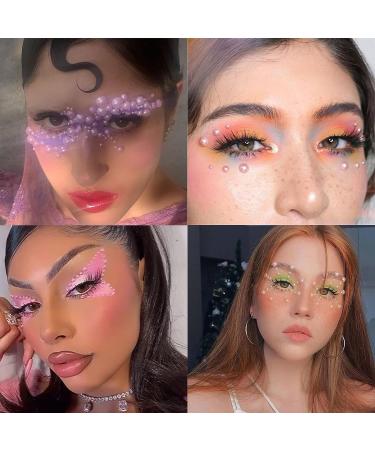 YOSOMK 2 Boxes Nail Art Pearls - White Pink Half Round Charms for Women Nail Decorations | Mixed Sizes 1.5mm-5mm Nail Accessories - Buy Online on GoSupps.com