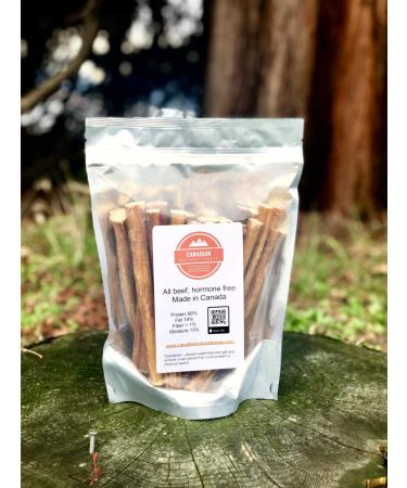 Bullystick all beef pizzles (6") (12pc) for heavy chewers - All natural - Made in Canada - Low Odour - Hormone free - Long lasting (Jumbo Standard)