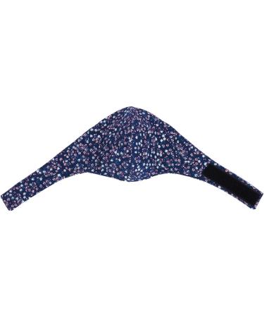LOFBAZ Floral Navy Blue Cloth Face Coverings - Washable Adjustable Reusable with Nose Wire & Filter Pocket | International Shipping - Buy Online on GoSupps.com
