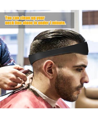 Hair Cutting Tool | Curved Silicone Haircut Band & Neckline Shaving Template | DIY Home Haircuts & Buzz Guide (Black - Buy Online on GoSupps.com
